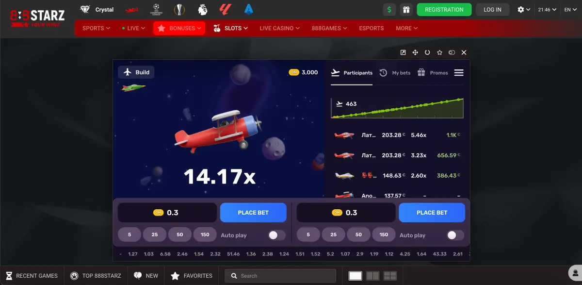 Aviatrix demo game interface on desktop